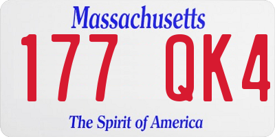 MA license plate 177QK4