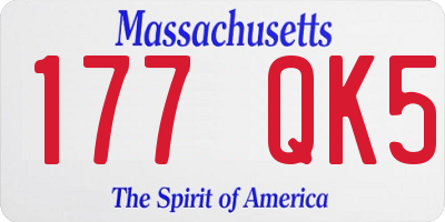 MA license plate 177QK5