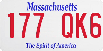 MA license plate 177QK6