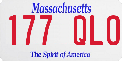 MA license plate 177QL0