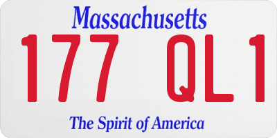 MA license plate 177QL1