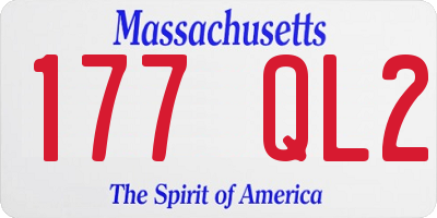 MA license plate 177QL2