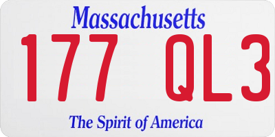 MA license plate 177QL3