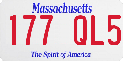 MA license plate 177QL5
