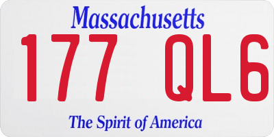MA license plate 177QL6