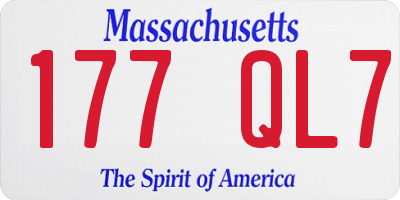 MA license plate 177QL7