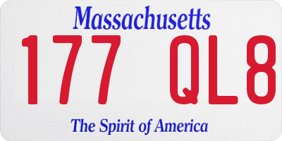 MA license plate 177QL8