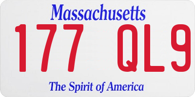 MA license plate 177QL9