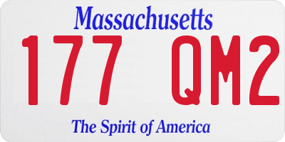 MA license plate 177QM2