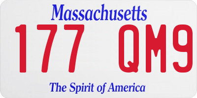 MA license plate 177QM9