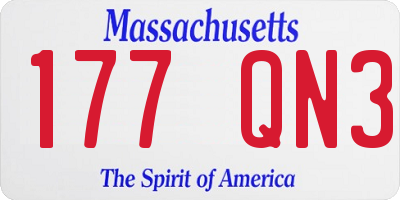 MA license plate 177QN3