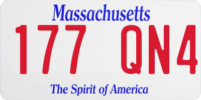 MA license plate 177QN4