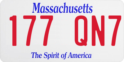 MA license plate 177QN7