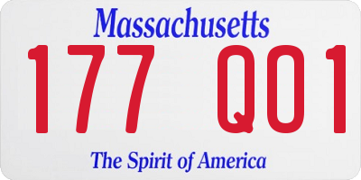 MA license plate 177QO1