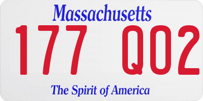 MA license plate 177QO2