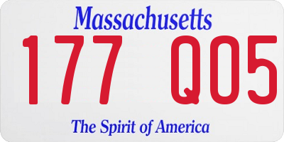MA license plate 177QO5