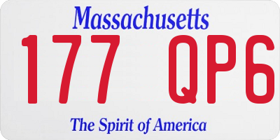 MA license plate 177QP6
