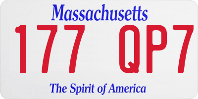 MA license plate 177QP7