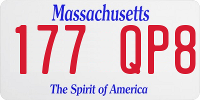 MA license plate 177QP8