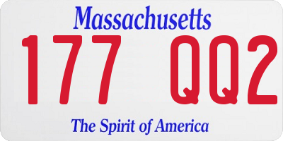 MA license plate 177QQ2