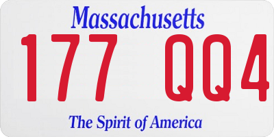 MA license plate 177QQ4