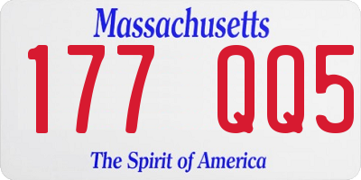 MA license plate 177QQ5