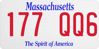 MA license plate 177QQ6