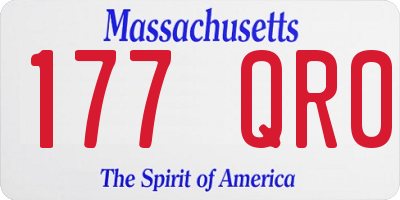 MA license plate 177QR0