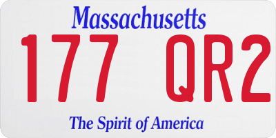 MA license plate 177QR2