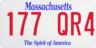 MA license plate 177QR4