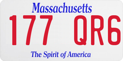 MA license plate 177QR6