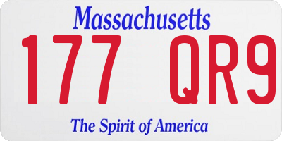 MA license plate 177QR9