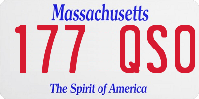 MA license plate 177QS0