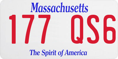 MA license plate 177QS6