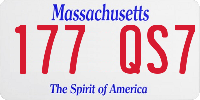 MA license plate 177QS7
