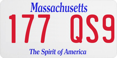 MA license plate 177QS9
