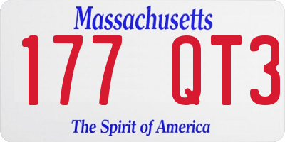 MA license plate 177QT3