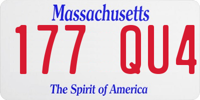 MA license plate 177QU4