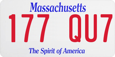 MA license plate 177QU7