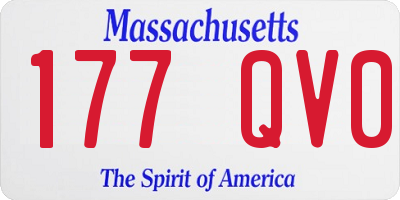 MA license plate 177QV0