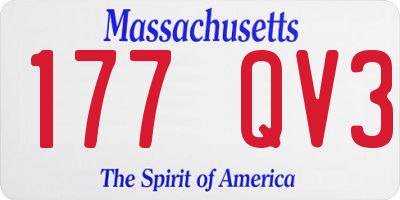 MA license plate 177QV3