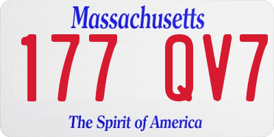 MA license plate 177QV7