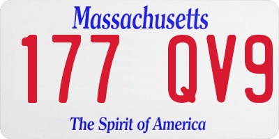 MA license plate 177QV9