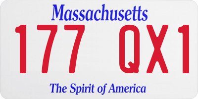 MA license plate 177QX1