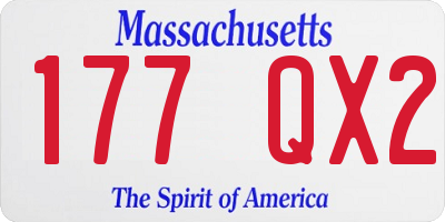 MA license plate 177QX2