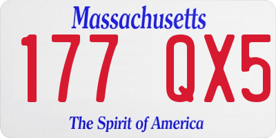 MA license plate 177QX5