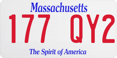 MA license plate 177QY2