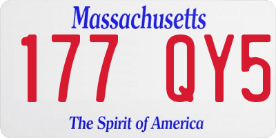 MA license plate 177QY5