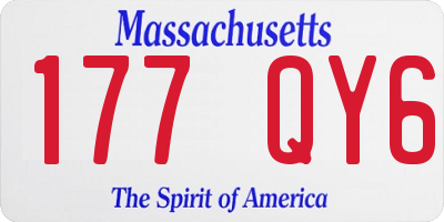 MA license plate 177QY6