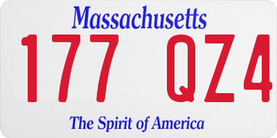 MA license plate 177QZ4